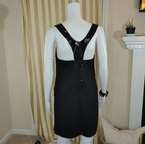 90's Vibe CHARLOTTE RONSON SOFT WOOL BLEND MINI DRESS WITH POCKETS, BLACK  S - Picture 6 of 9